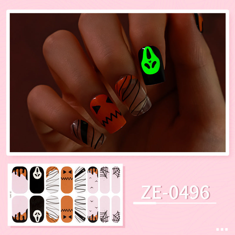 Luminous Halloween Series Christmas Nail Stickers