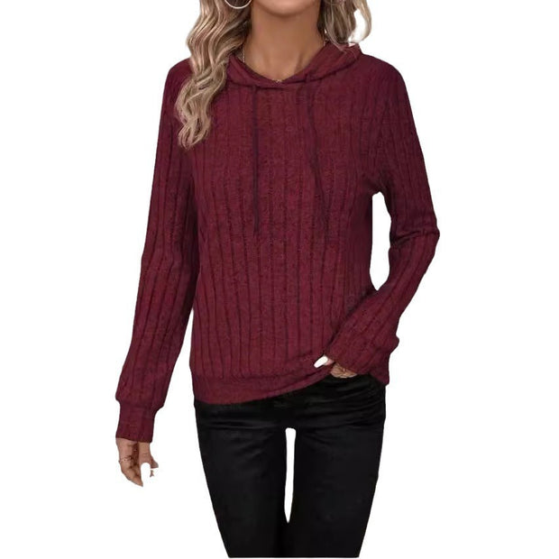 Ribbed Stripe Hoodie Sweater