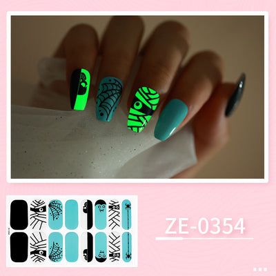 Luminous Halloween Series Christmas Nail Stickers