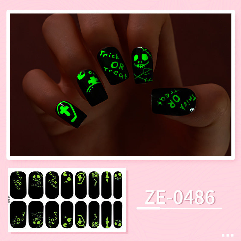 Luminous Halloween Series Christmas Nail Stickers