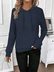 Ribbed Stripe Hoodie Sweater