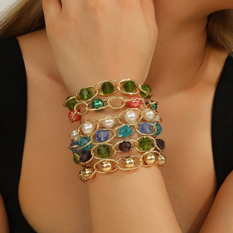 Natural Crystal Bead Bracelet