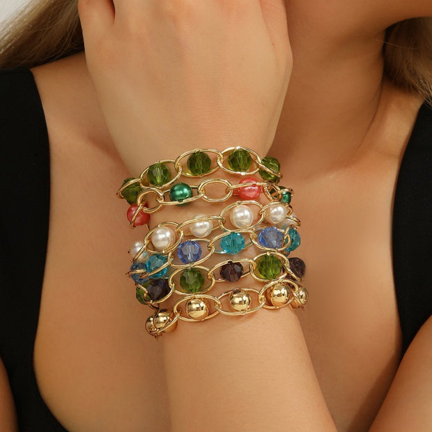 Natural Crystal Bead Bracelet