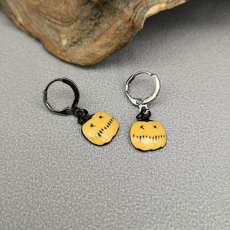 Cartoon Ghost & Pumpkin Earrings