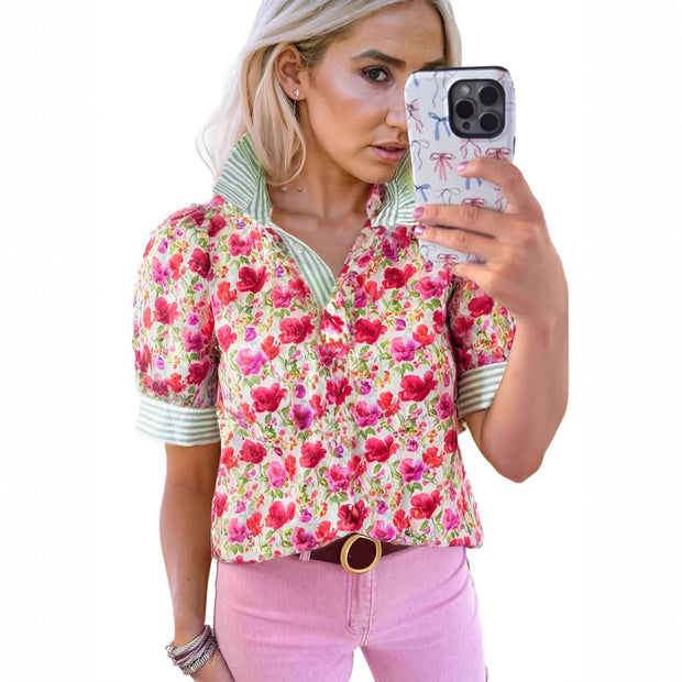 Breezy V-Neck Print Shirt