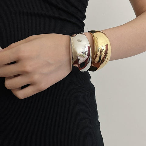Glossy Metal Cuff Bracelet
