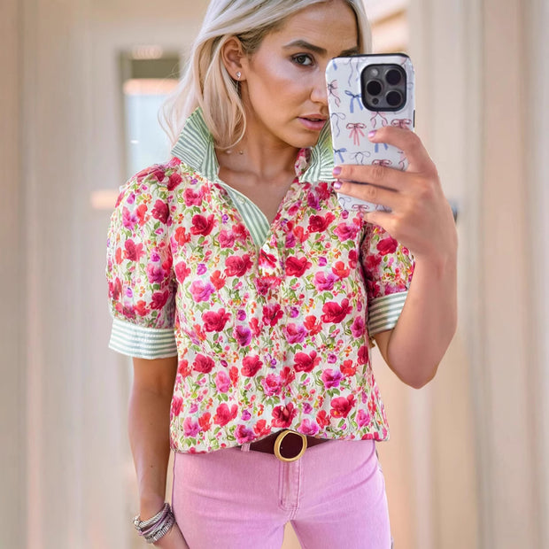 Breezy V-Neck Print Shirt