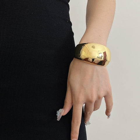 Glossy Metal Cuff Bracelet