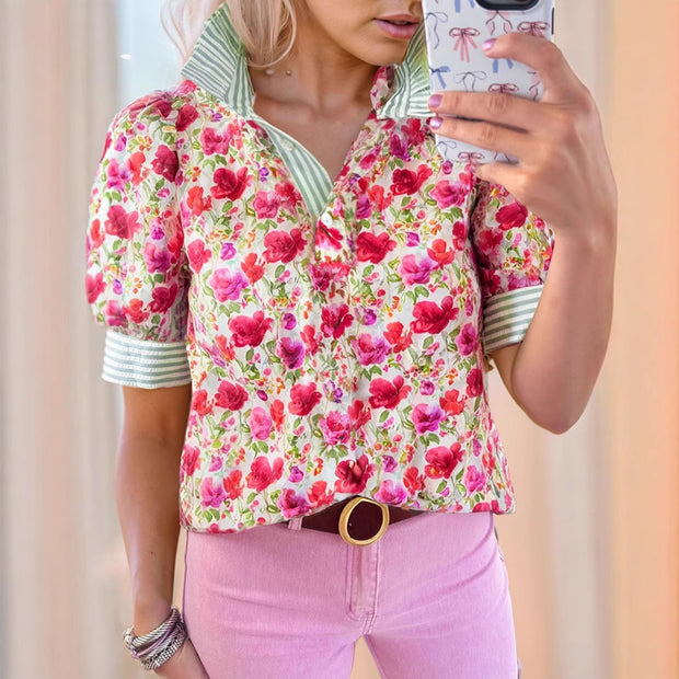 Breezy V-Neck Print Shirt