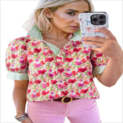Breezy V-Neck Print Shirt
