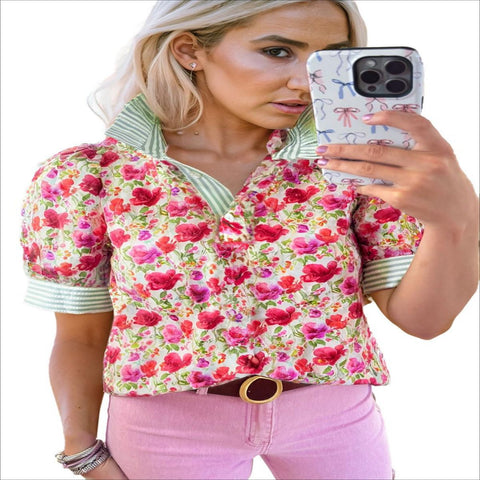 Breezy V-Neck Print Shirt