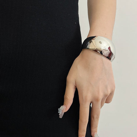 Glossy Metal Cuff Bracelet