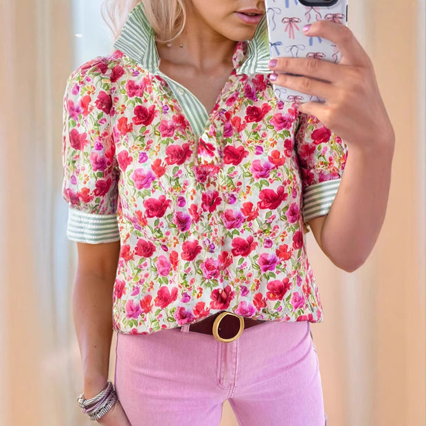 Breezy V-Neck Print Shirt
