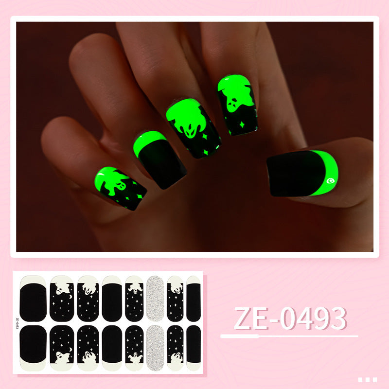 Luminous Halloween Series Christmas Nail Stickers
