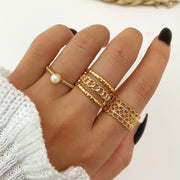 Emerald Stone Ring Set