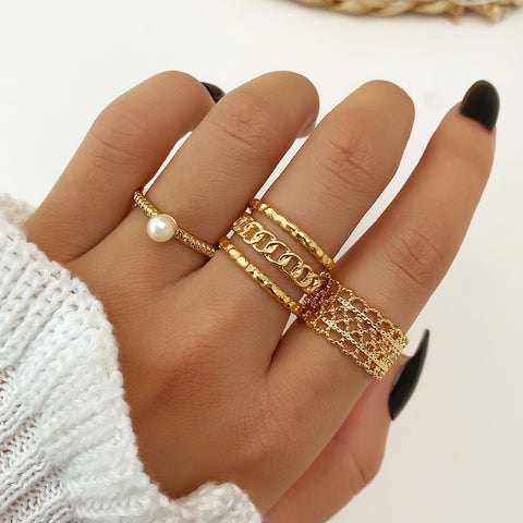 Emerald Stone Ring Set