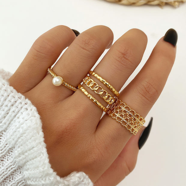 Emerald Stone Ring Set