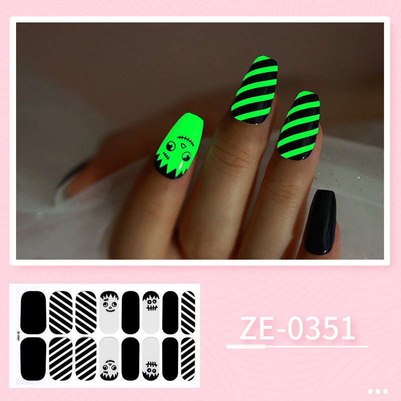 Luminous Halloween Series Christmas Nail Stickers