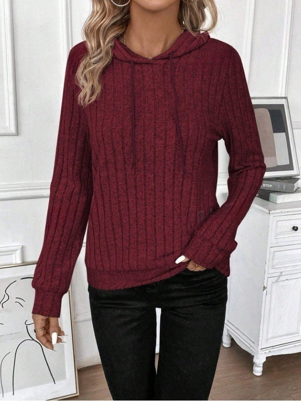Ribbed Stripe Hoodie Sweater