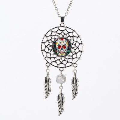 Sugar Skull Dreamcatcher Necklace