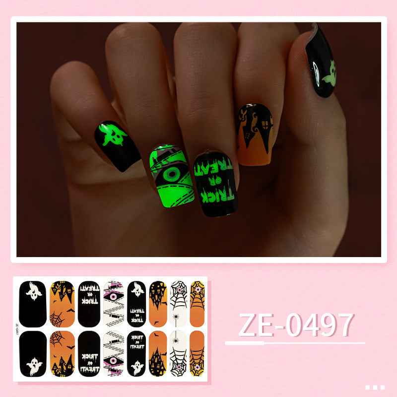 Luminous Halloween Series Christmas Nail Stickers