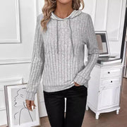 Ribbed Stripe Hoodie Sweater