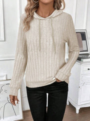 Ribbed Stripe Hoodie Sweater