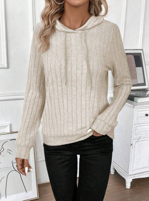 Ribbed Stripe Hoodie Sweater