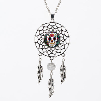 Sugar Skull Dreamcatcher Necklace