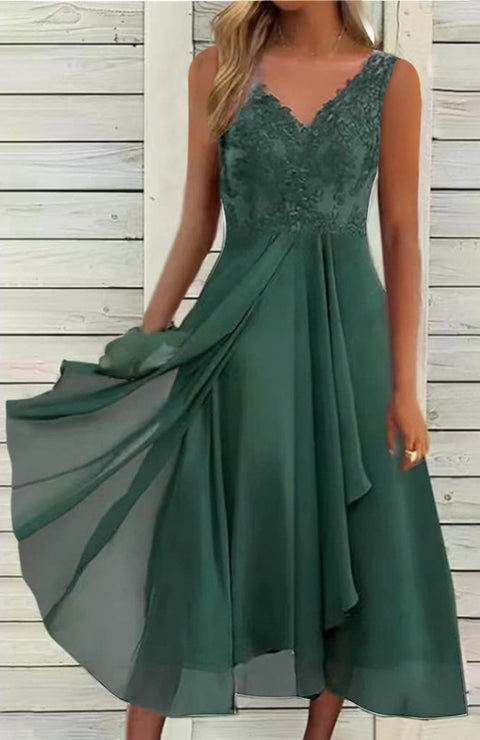 Lace Chiffon Hollow Dress