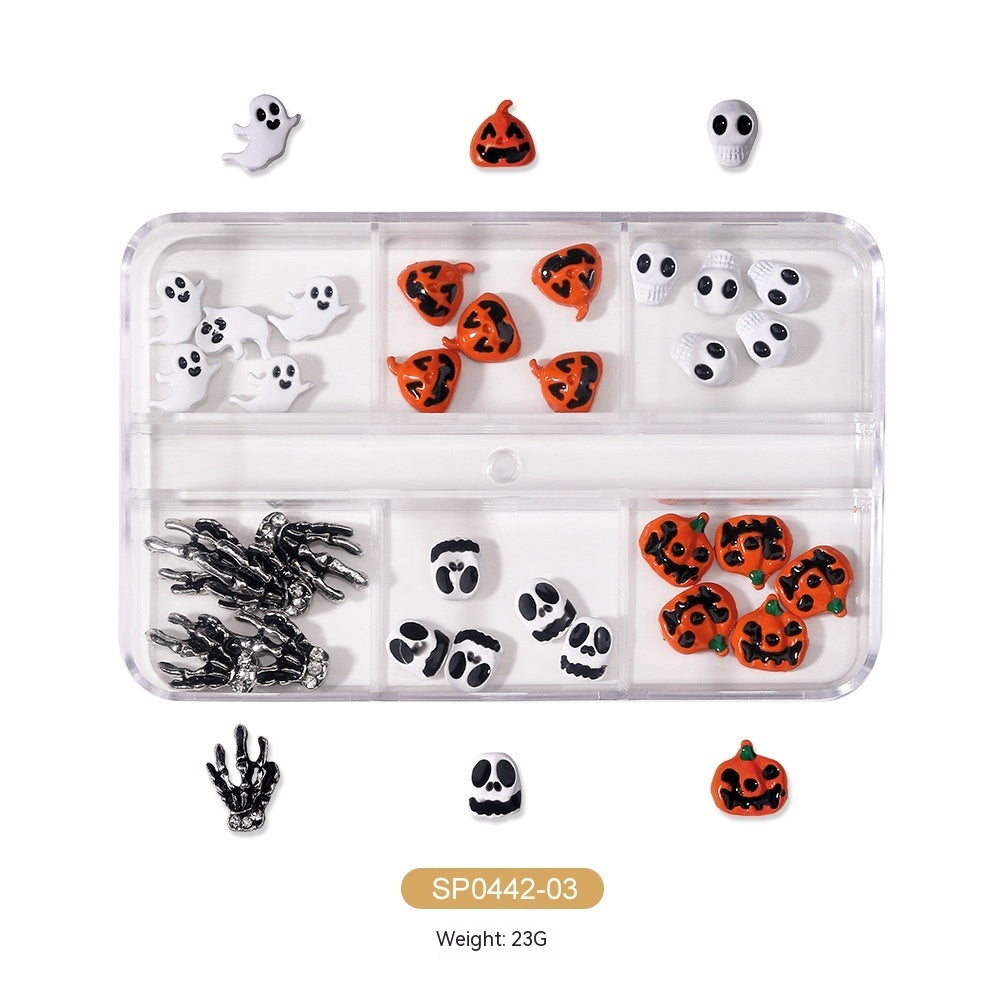 Halloween Alloy Skull Nail Ornament