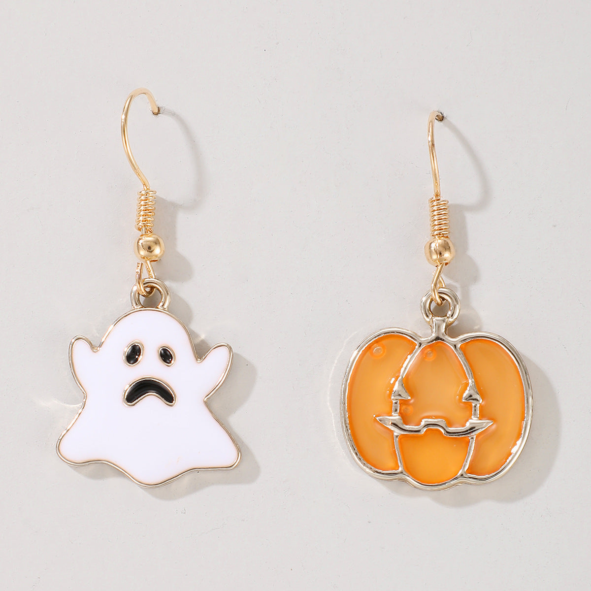 Funny Pumpkin Ghost Earrings