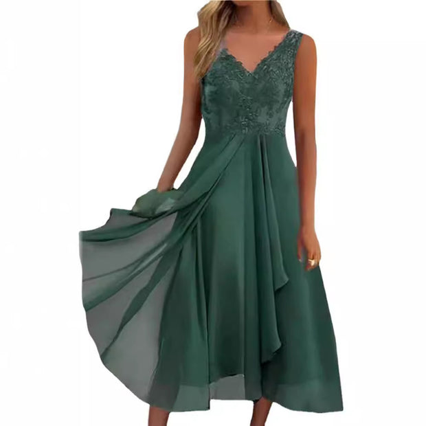 Lace Chiffon Hollow Dress