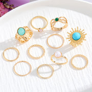 Emerald Stone Ring Set