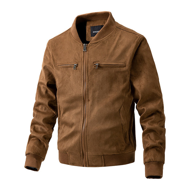 Suede Stand Collar Jacket