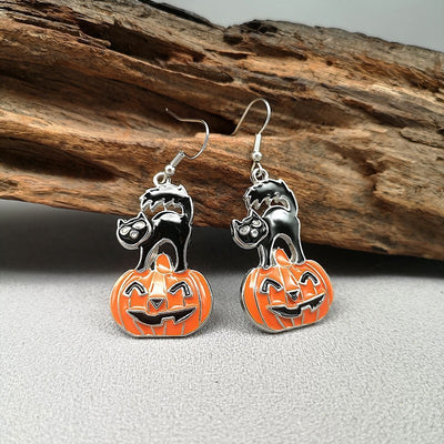 Cartoon Ghost & Pumpkin Earrings