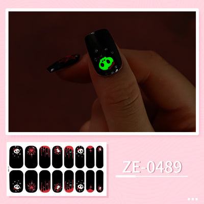 Luminous Halloween Series Christmas Nail Stickers