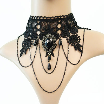 Red Bat Lace Choker Necklace