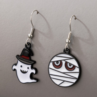 Funny Pumpkin Ghost Earrings