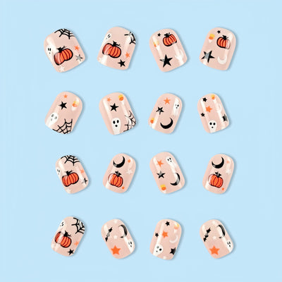 Halloween Pumpkin Cartoon Fake Nail Patch