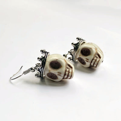 Gothic Skull Crown Earrings