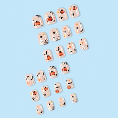 Halloween Pumpkin Cartoon Fake Nail Patch