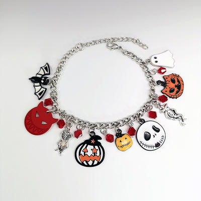 Pumpkin Skull Halloween Bracelet