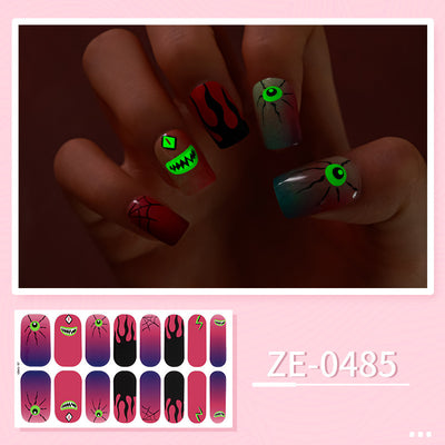 Luminous Halloween Series Christmas Nail Stickers