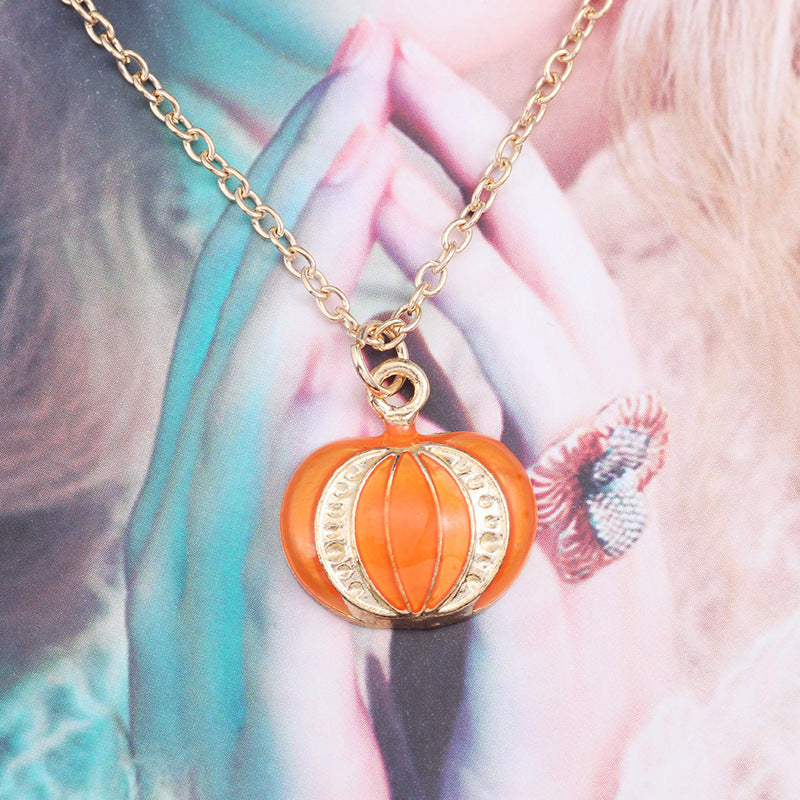 Pumpkin Cat Halloween Necklace