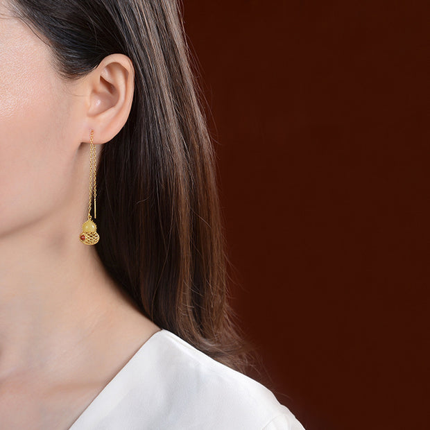 Amber Tassel Drop Earrings